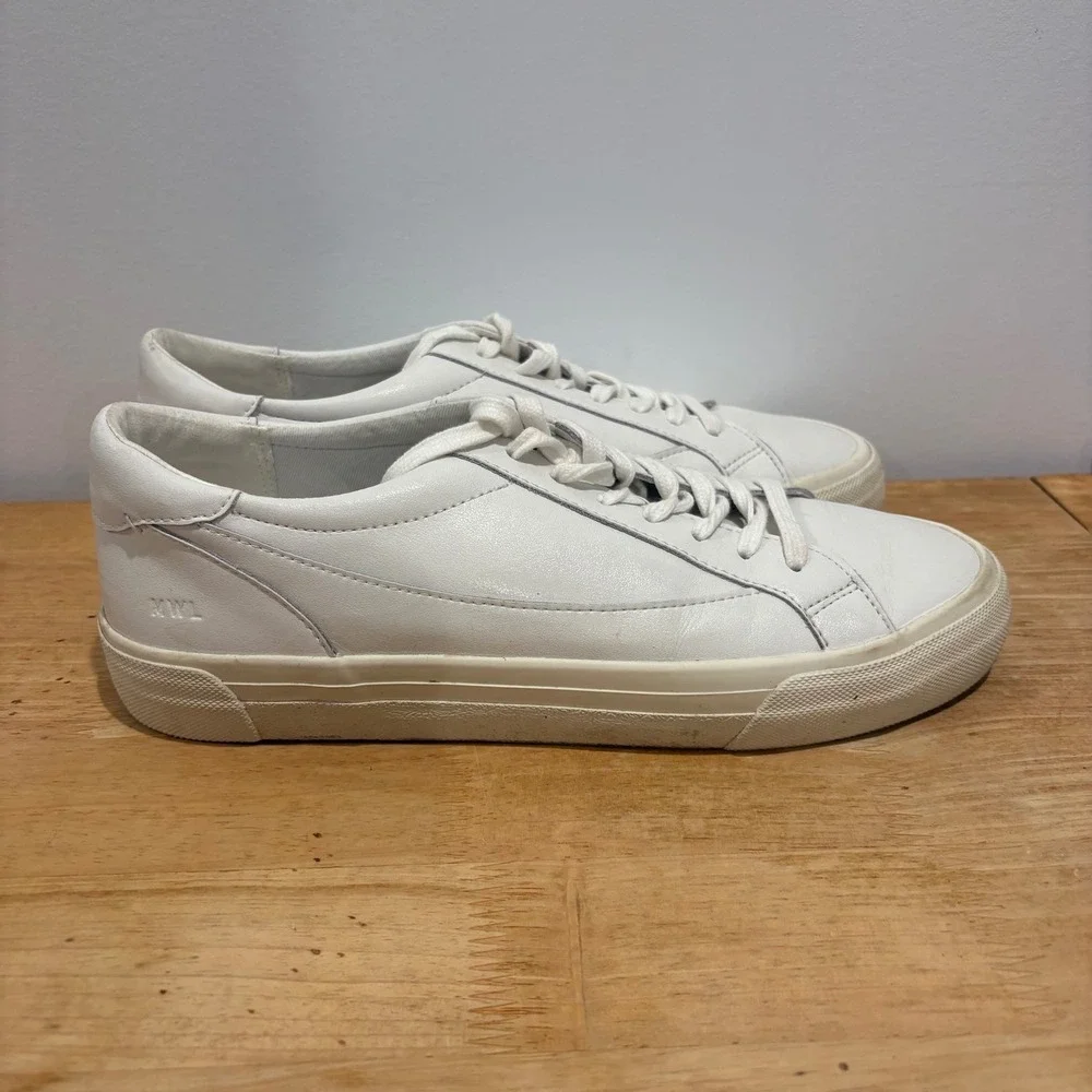 Madewell MWL Court Sneakers Womens White Size 9.5 Leather Low Top Lace Up Shoes